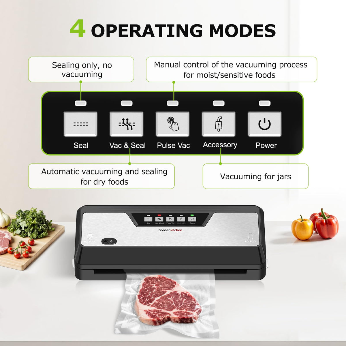 Bonsenkitchen vacuum sealer bag roll storage keeps rolls organized and ready for quick sealing