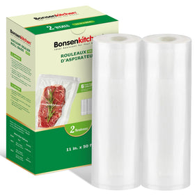 Bonsenkitchen vacuum sealer bags rolls packaged in a 2-pack for easy storage and use