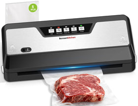 Bonsenkitchen vacuum sealer with built-in cutter for DIY bag sizes and precise seals for meal prep