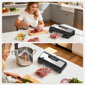 Bonsenkitchen vacuum sealer compact black design saves countertop space