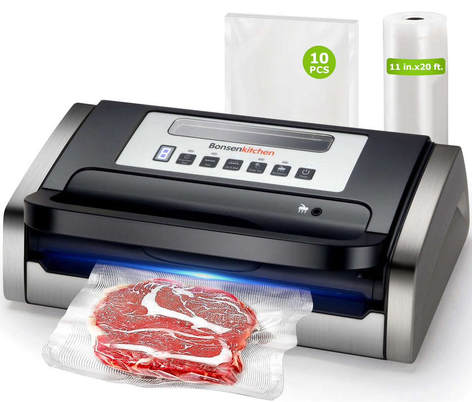 Bonsenkitchen vacuum sealer with Globefish technology for airtight, even sealing