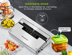 Bonsenkitchen marinate mode with external canister speeds flavor infusion.