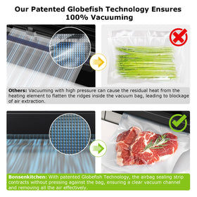 Pulse Vac and Extended Seal help seal liquids and moist foods