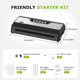 Bonsenkitchen vacuum sealer starter kit includes bags and roll for immediate use