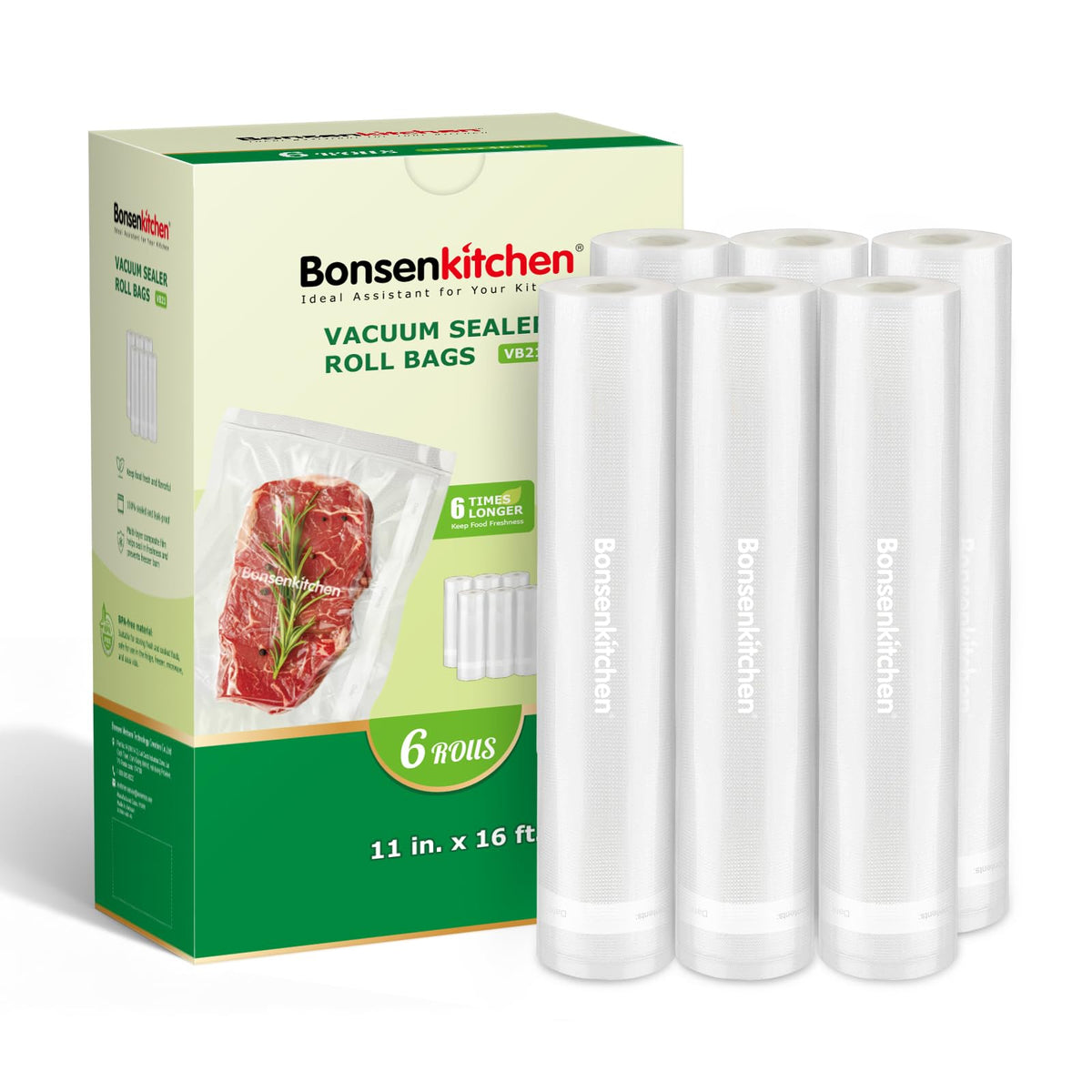 Bonsenkitchen VB21 bags color box keeps rolls neatly organized.