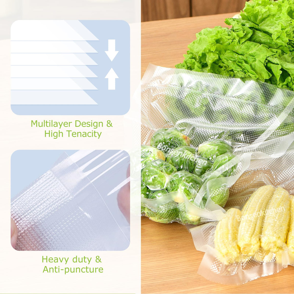 Bonsenkitchen VB21 sous vide ready bags for cooking.