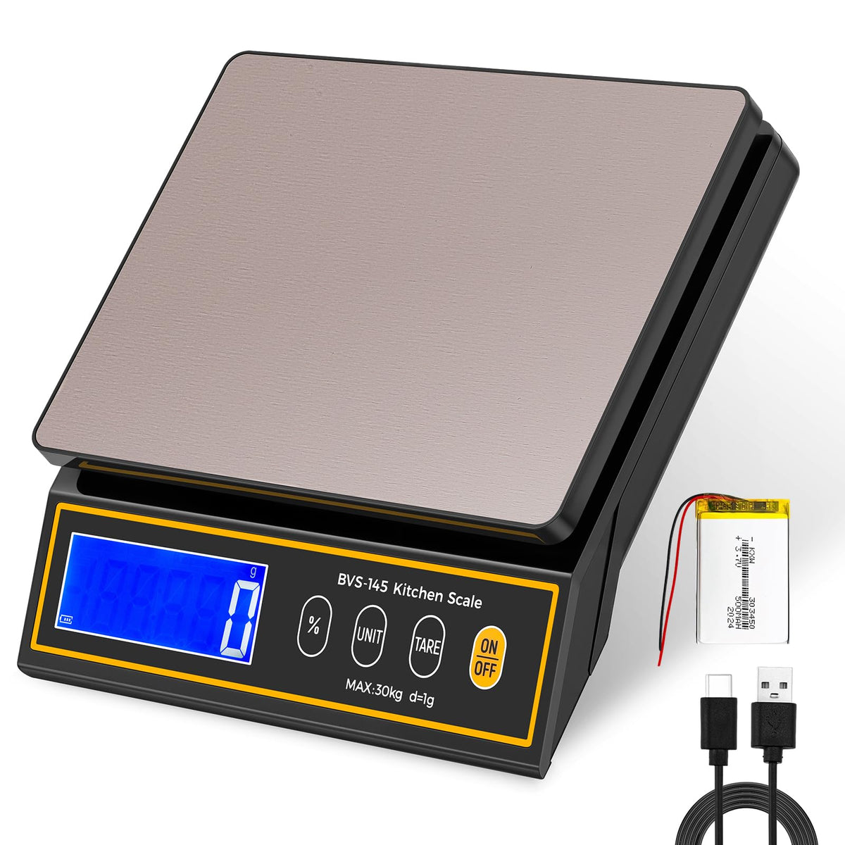 Bonvoisin baking scale 66 lb capacity with clear display for precise batches.