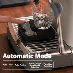 BOOKOO Coffee Scale auto-tare simplifies setup between brews.
