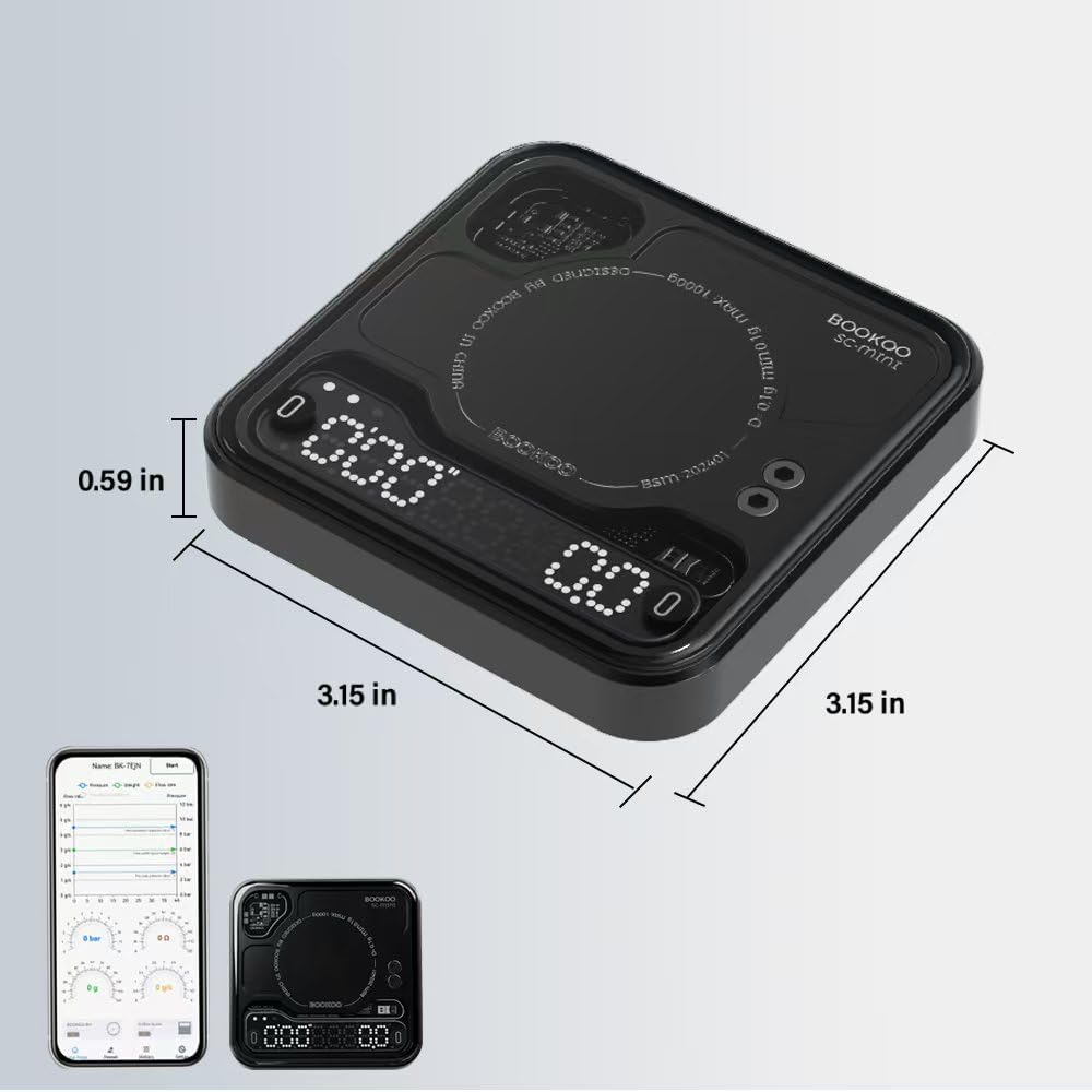 BOOKOO Coffee Scale timer mode display aids accurate brew timing.