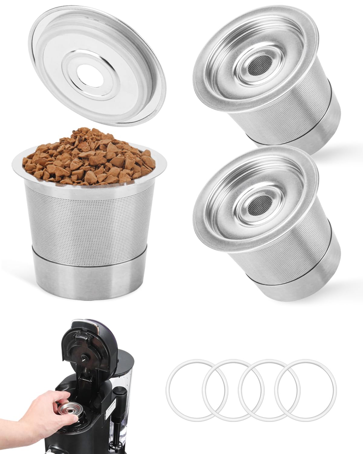 BoomBa 3-pack reusable K-Cups for Ninja CFP101 deliver richer aroma.