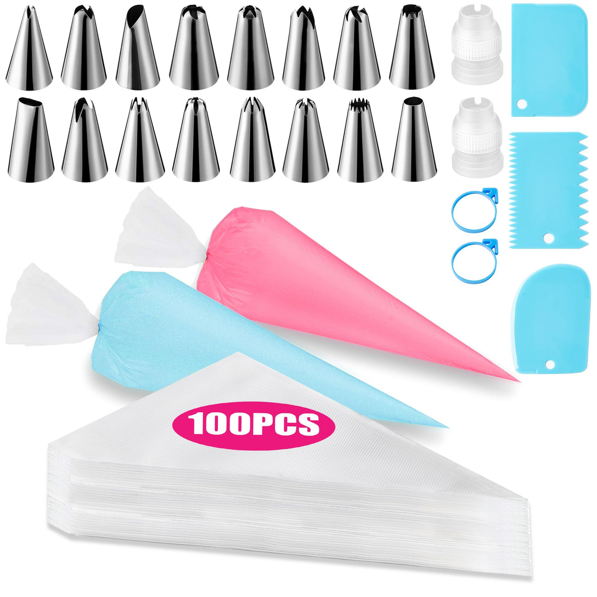 Boomiboo piping bags 100-pack for smooth icing and clean decorating