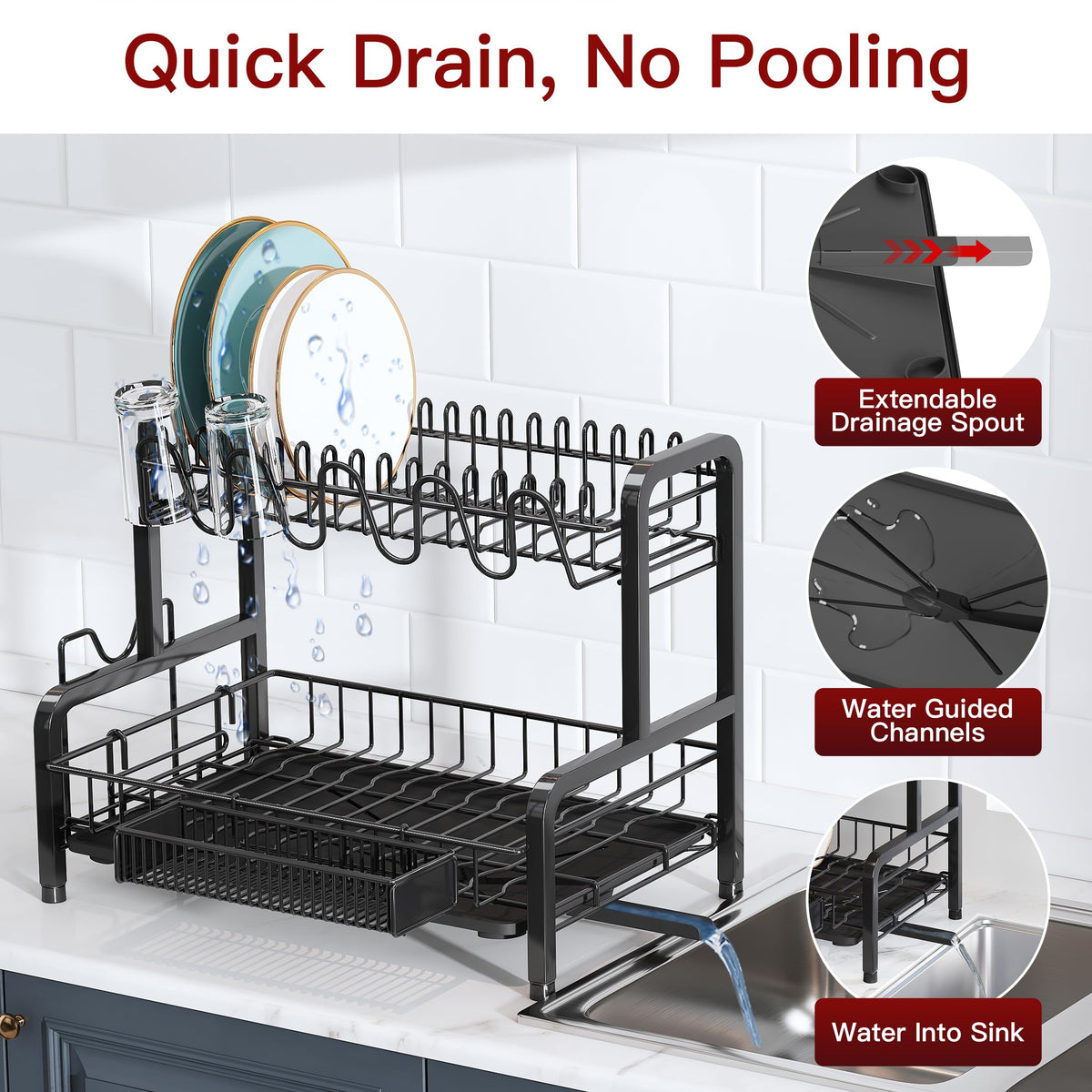 BOOSINY utensil holder keeps flatware organized during drying