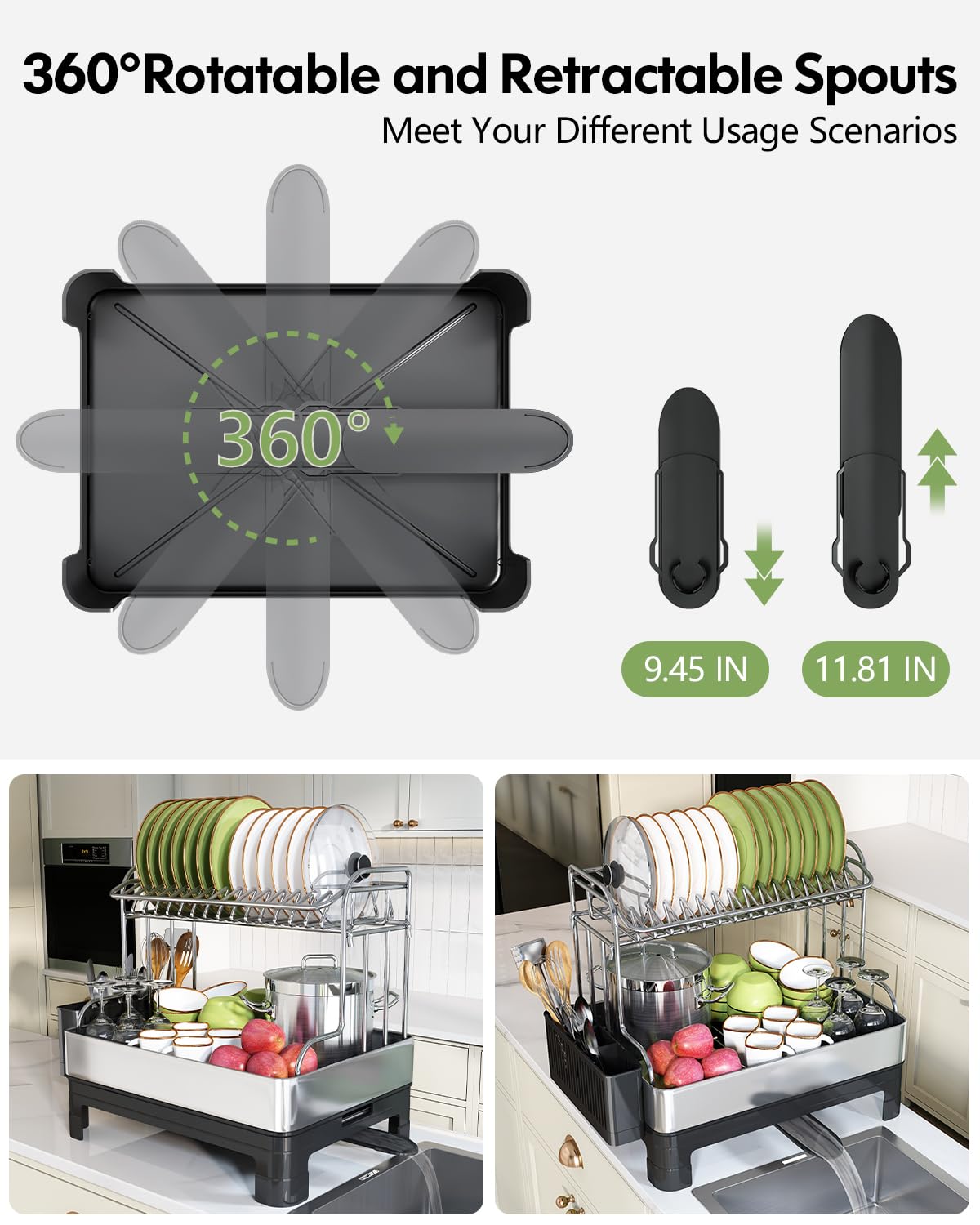 BOOSINY dish rack ready for quick tool-free assembly in moments