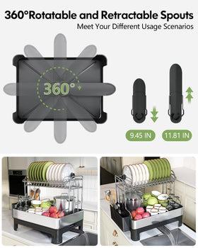BOOSINY dish rack ready for quick tool-free assembly in moments