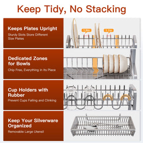BOOSINY vertical design fits crowded kitchens while keeping dinnerware organized