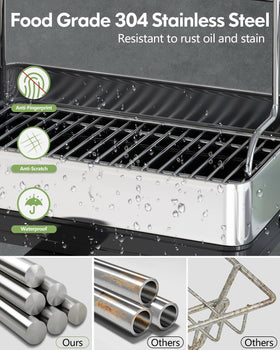 BOOSINY stainless steel dish rack on kitchen counter for organized drying