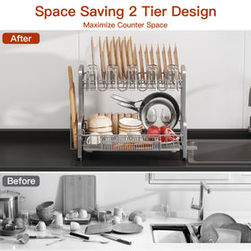 BOOSINY stainless steel dish rack resists rust for daily use