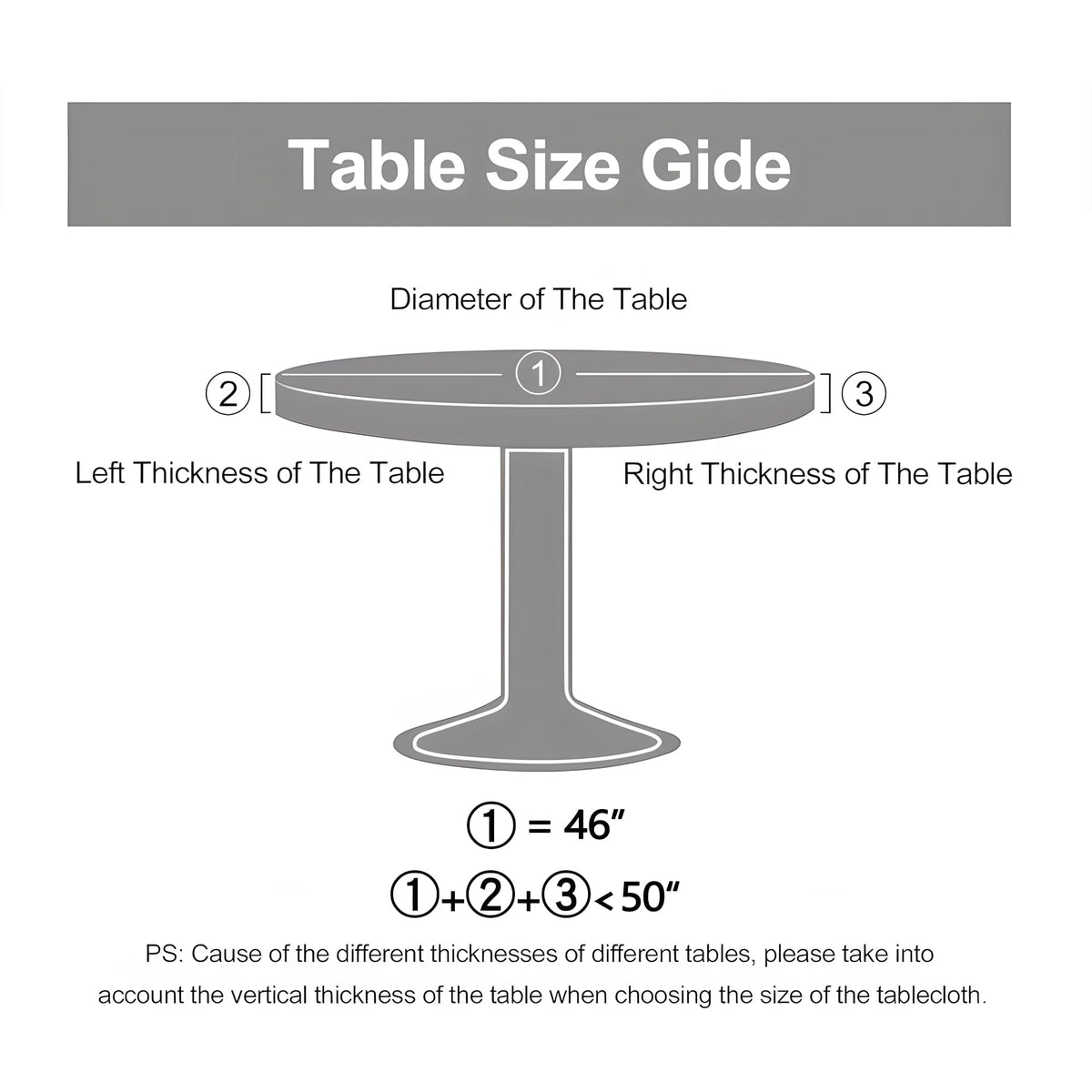 BOOWEATS round tablecloth protects furniture from stains and sun exposure