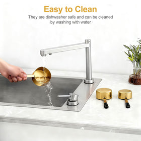 Dishwasher-safe Bopei set simplifies cleanup after cooking or baking.