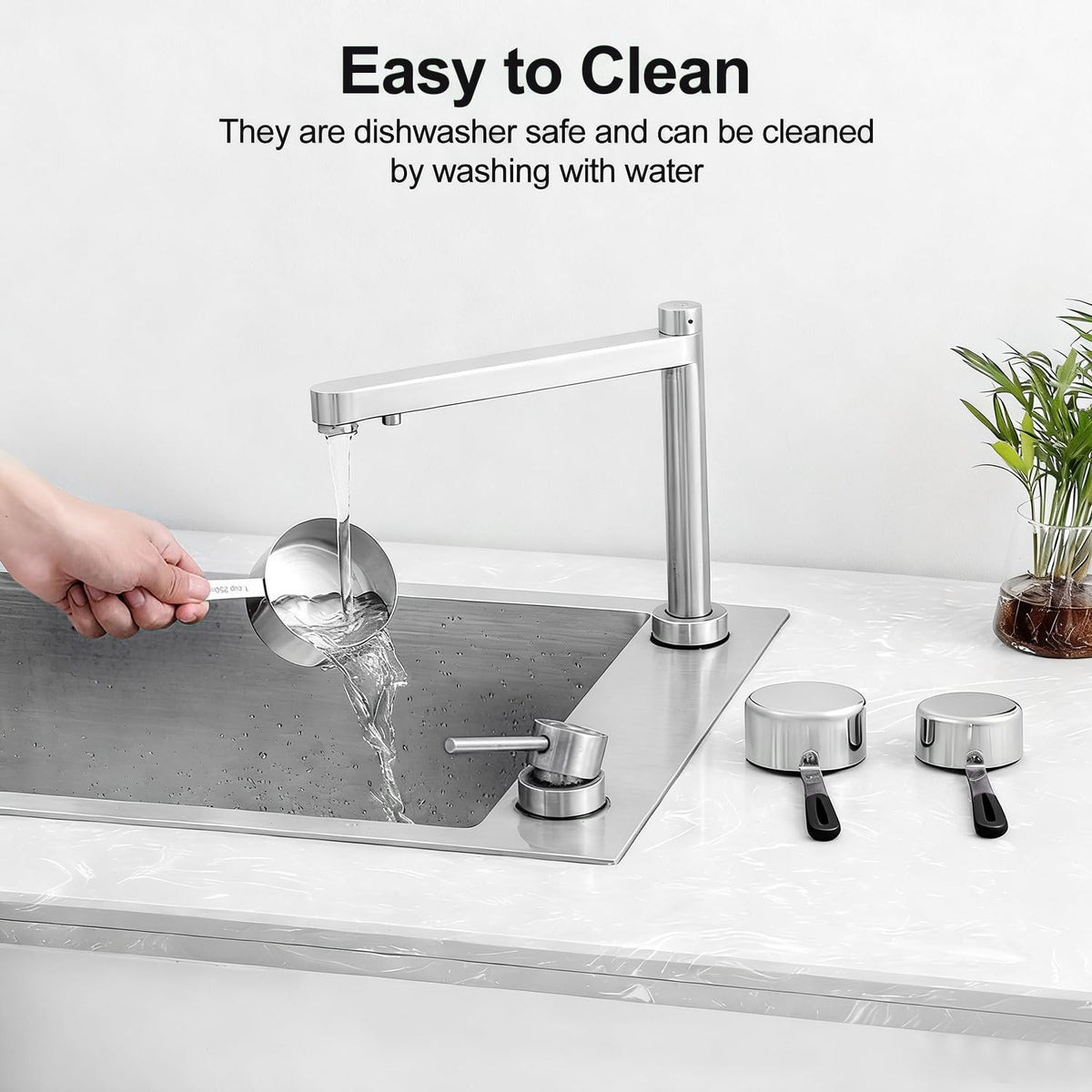 Bopei stainless steel set is dishwasher-safe for easy cleanup.