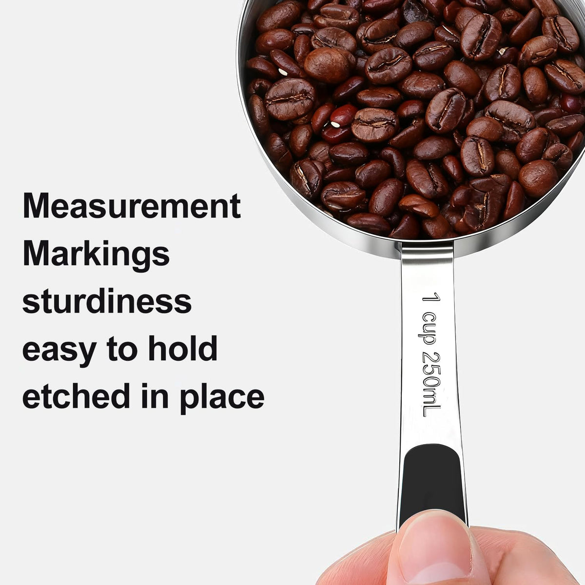 Bopei measurements are engraved for long-lasting readability during cooking.