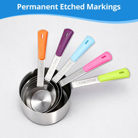 Bopei measuring cups stacked with a removable ring for organized storage