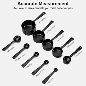 Bopei stackable cups and spoons with removable ring keeps kitchen organized