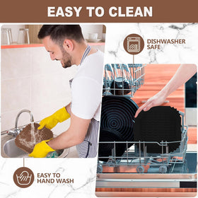 Dishwasher-safe Boribim silicone liner being cleaned for quick reuse