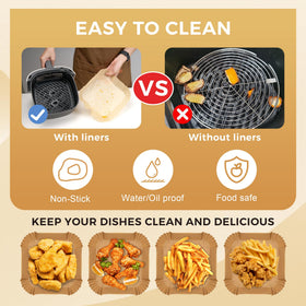 Boribim disposable liners fitting a 6-10 qt air fryer basket.