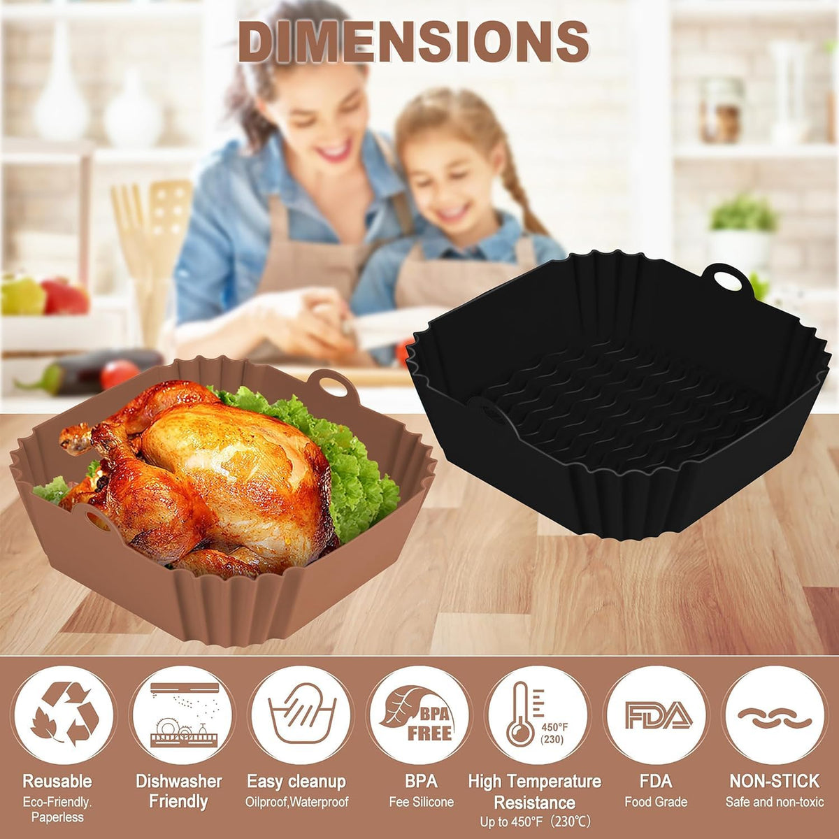 Reusable Boribim liners for baking, roasting, frying across standard kitchen devices