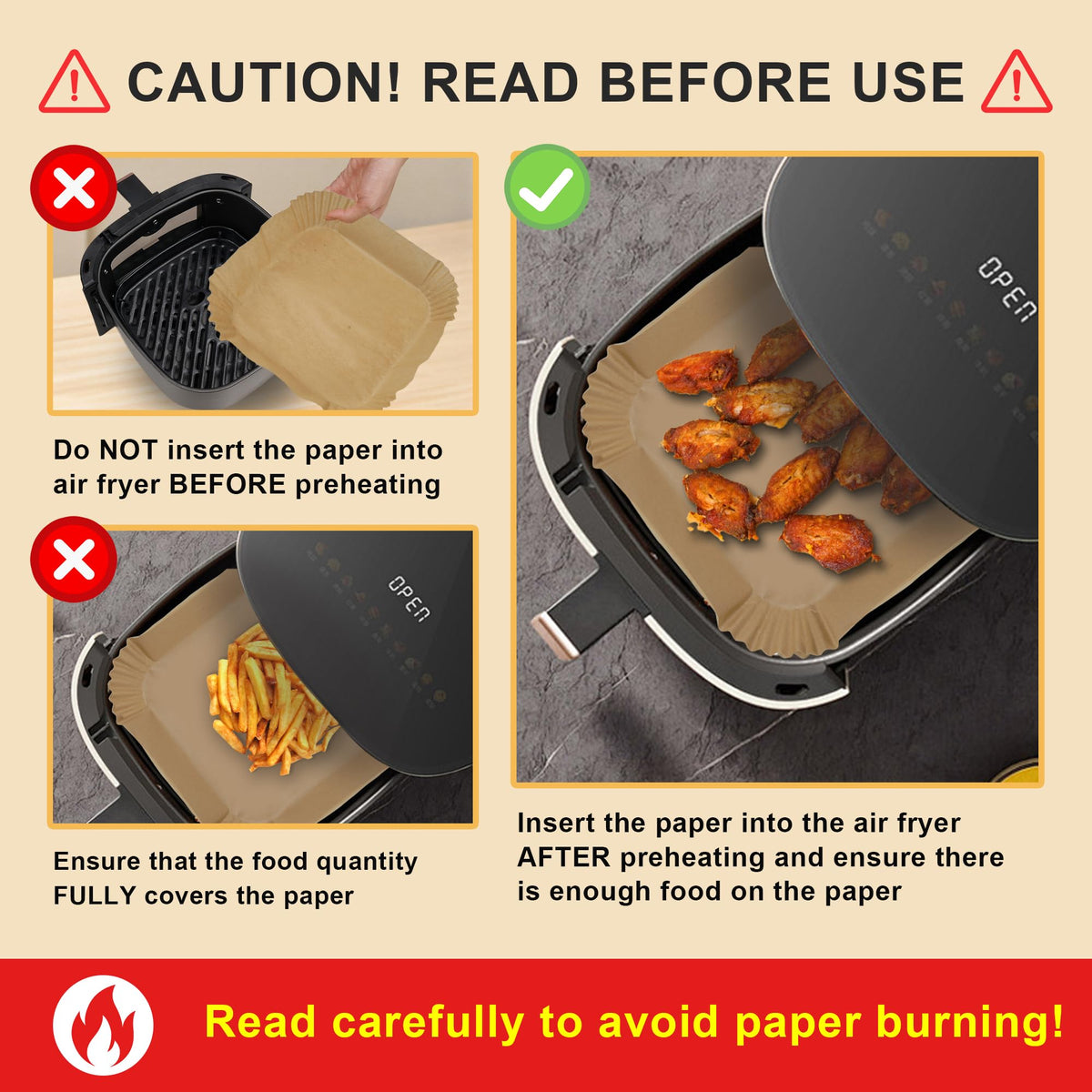 Boribim multi-use kitchen liners suitable for air fryer, oven, microwave.