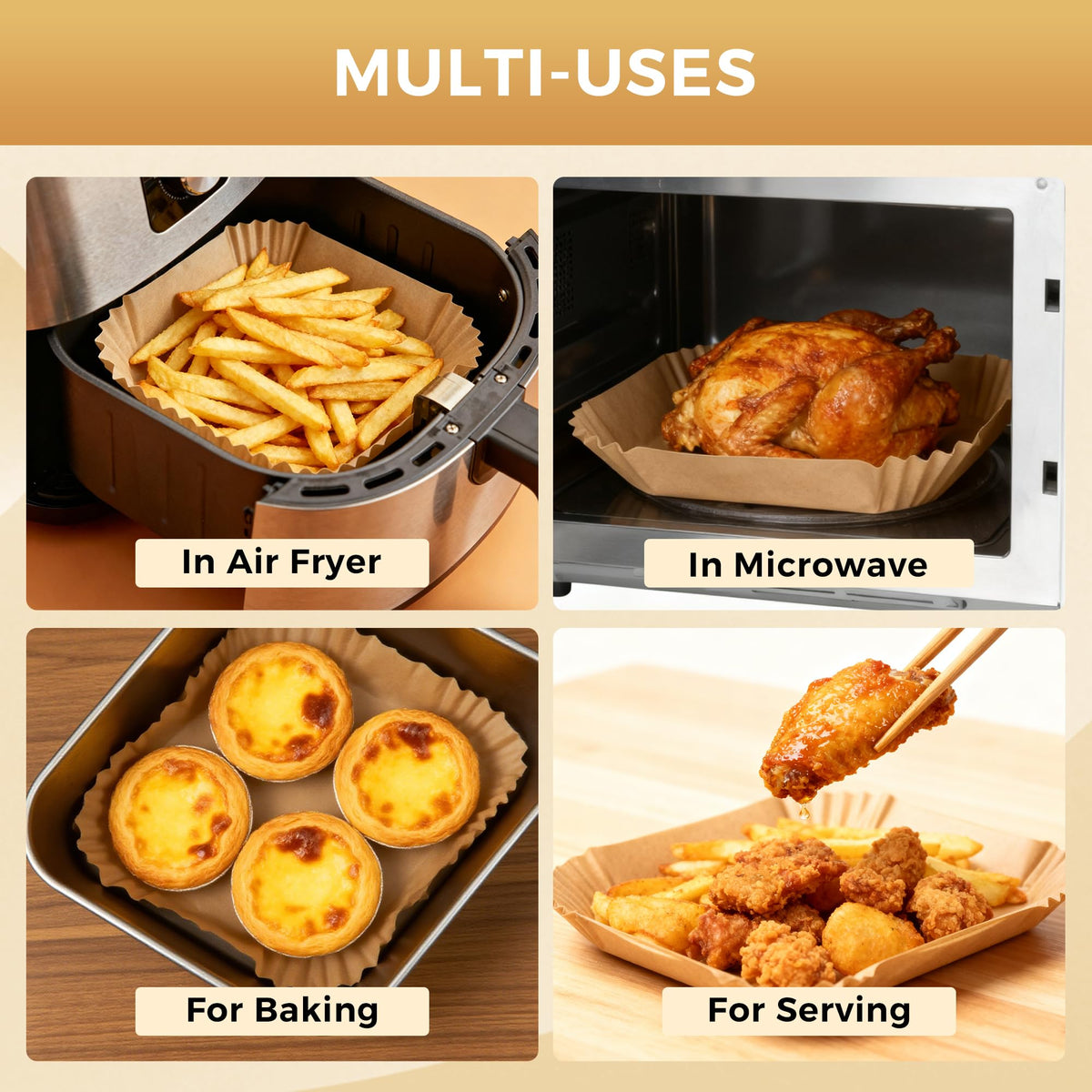 Boribim non-stick grease-resistant liners preventing mess and sticking.
