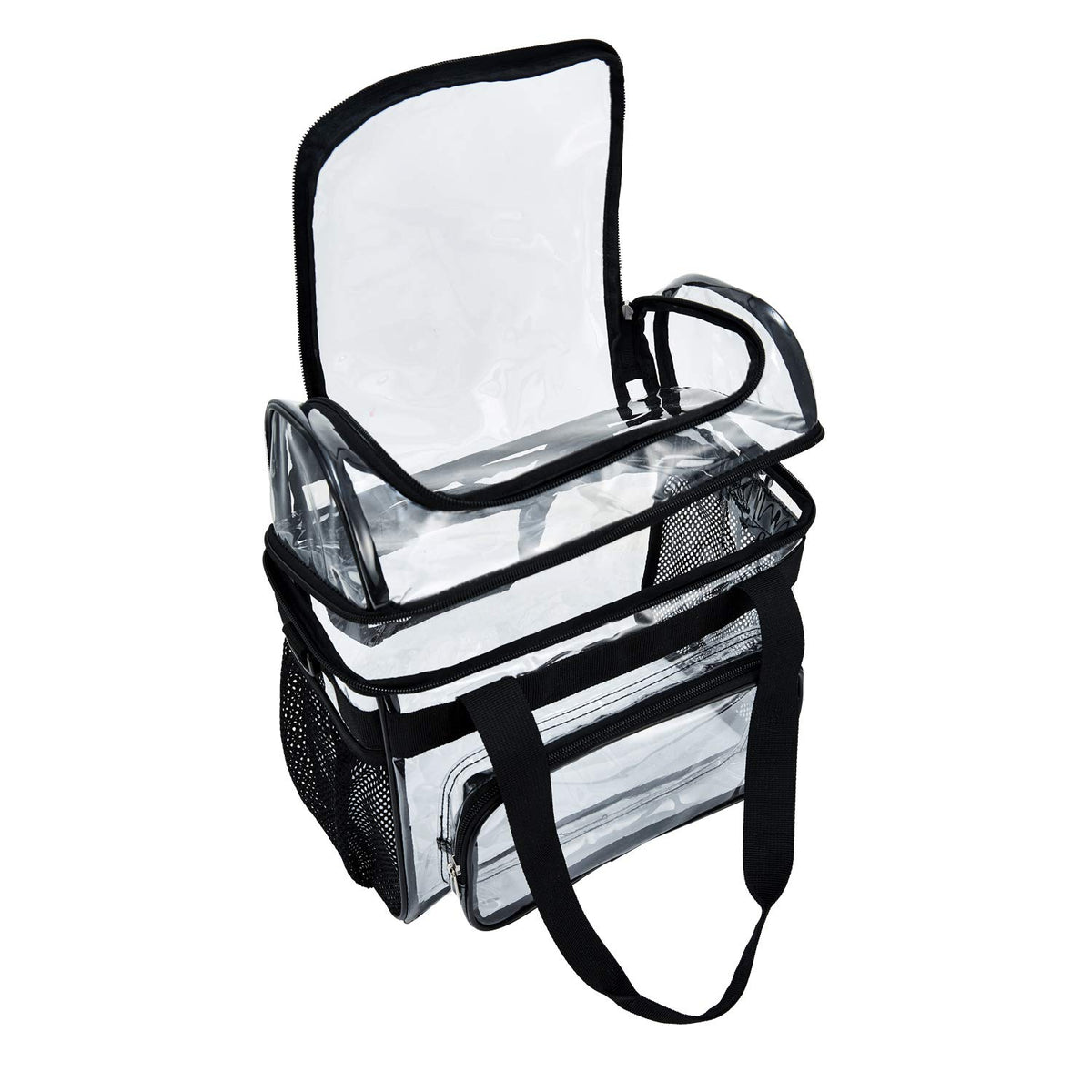 BORMELUN clear lunch bag front view, easy-access visibility for meals.