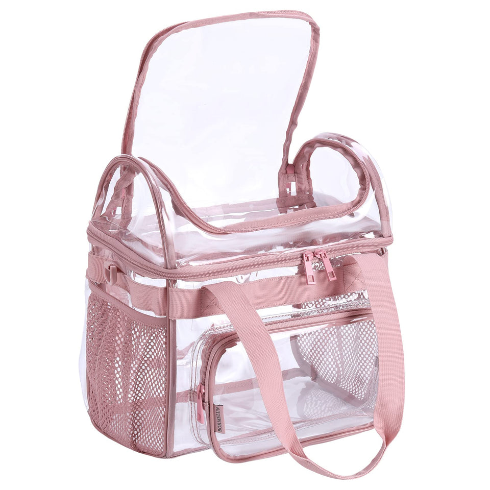BORMELUN clear lunch bag with tote handle offers quick item checks at work.