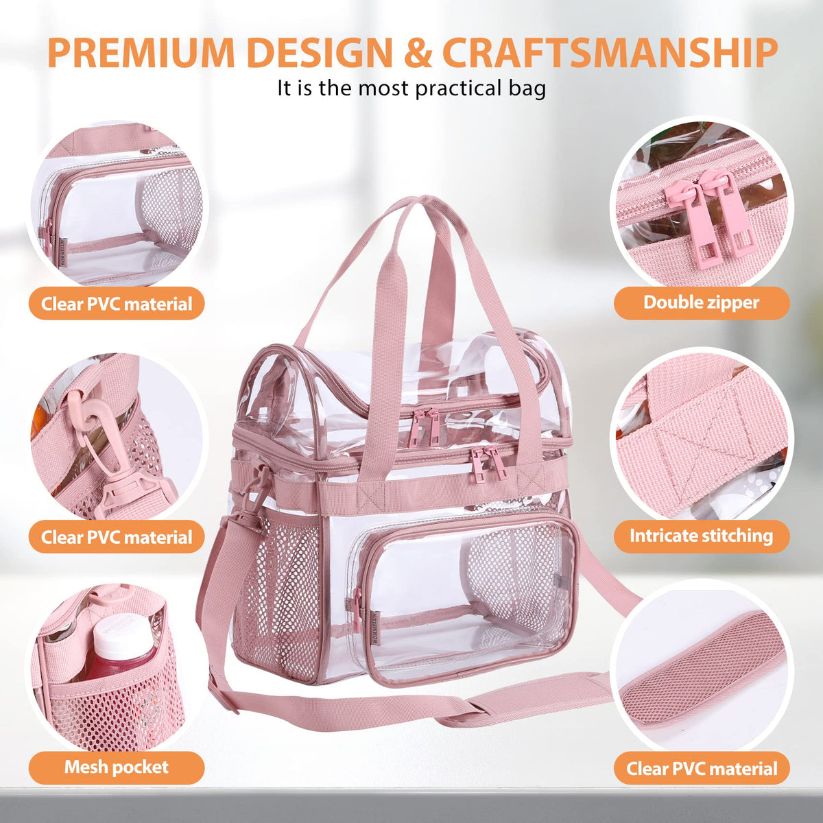 BORMELUN durable waterproof PVC lunch bag for reliable daily use.