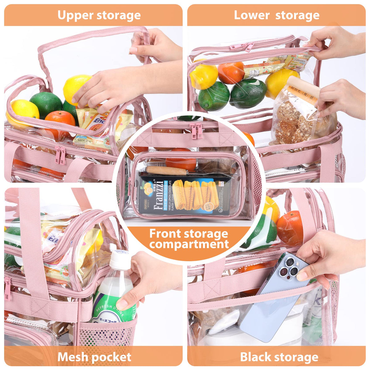 BORMELUN see-through lunch bag allows quick item checks.