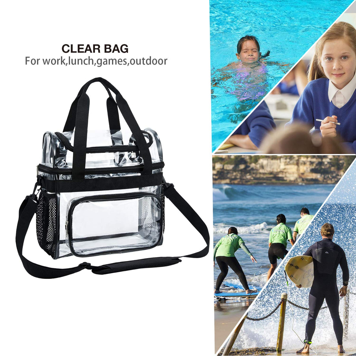 BORMELUN stadium-approved clear bag enables policy-friendly use.