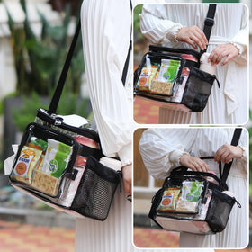 BORMELUN Stadium Approved Clear Lunch Bag black color for professional look