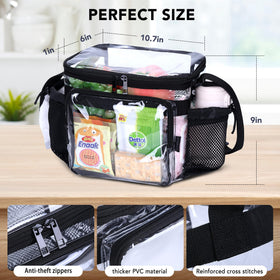 BORMELUN Stadium Approved Clear Lunch Bag main pocket for meals and containers