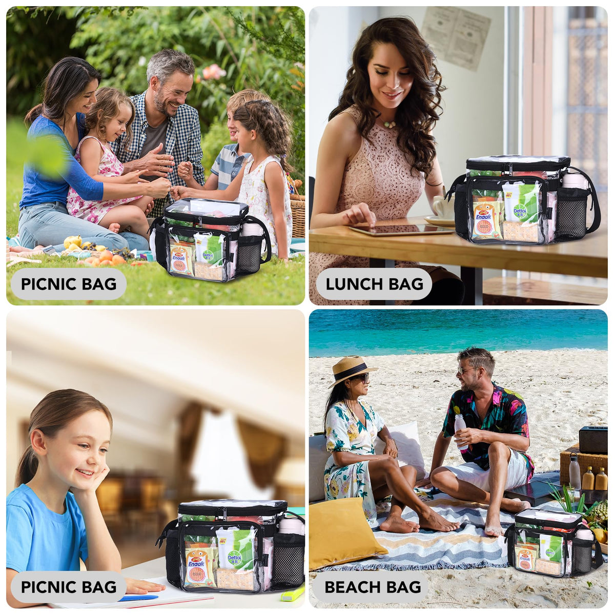 BORMELUN Stadium Approved Clear Lunch Bag transparent design for visibility