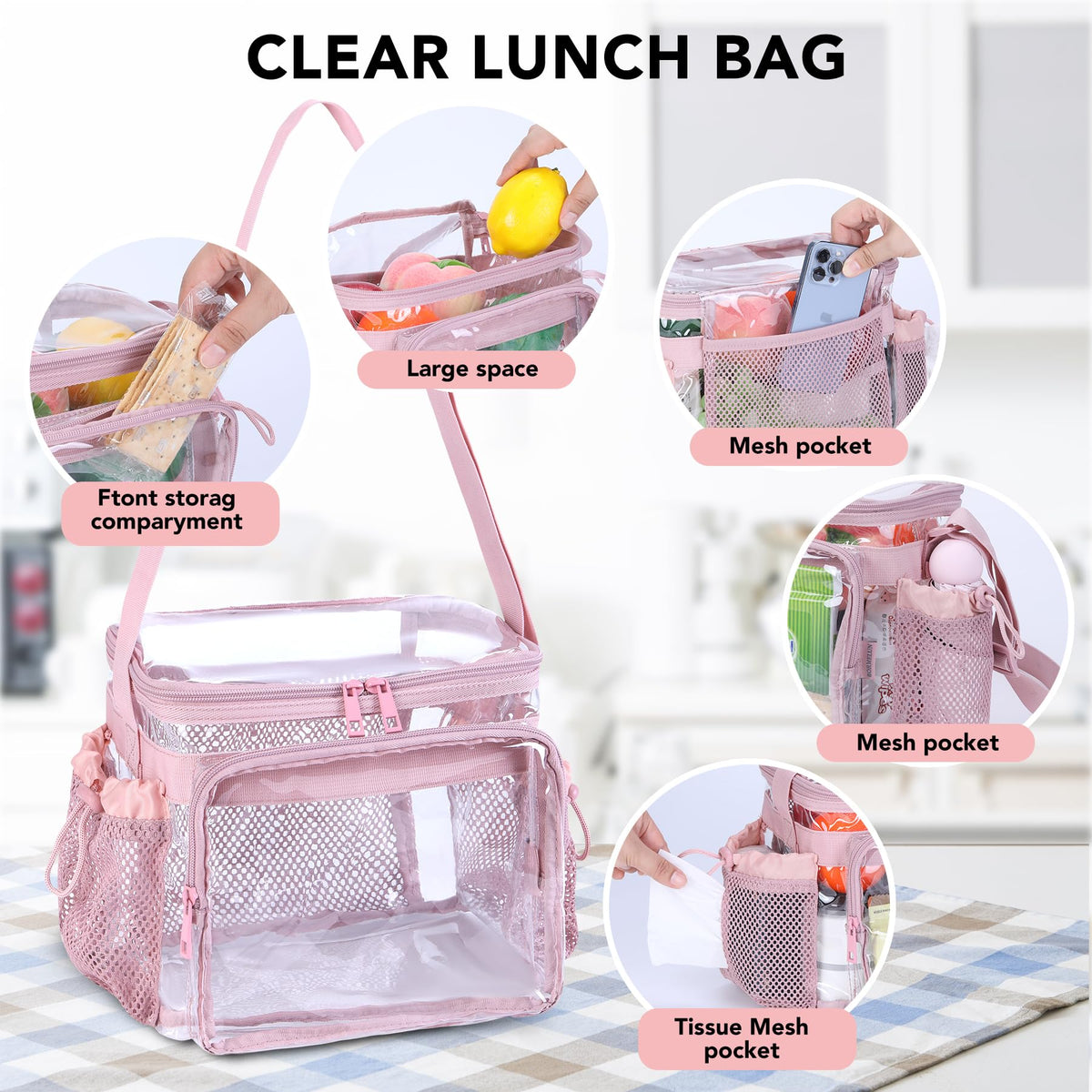 BORMELUN two-side mesh pockets hold utensils and bottles within easy reach.