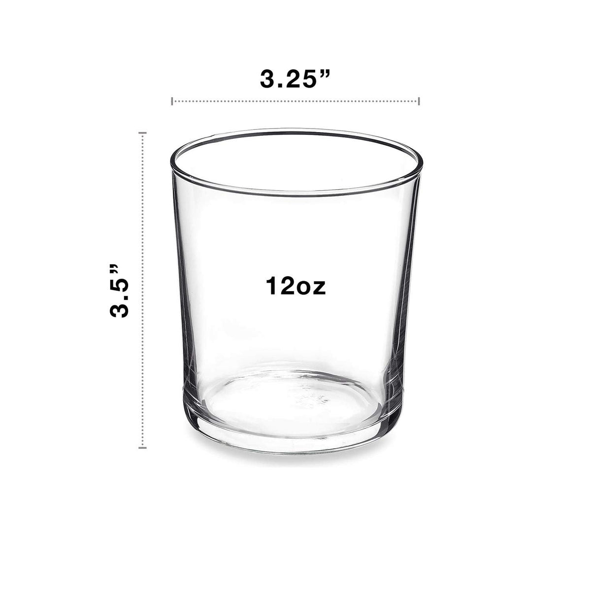 Bormioli Rocco Bodega 12oz tumbler clear glass highlighting minimalist design.