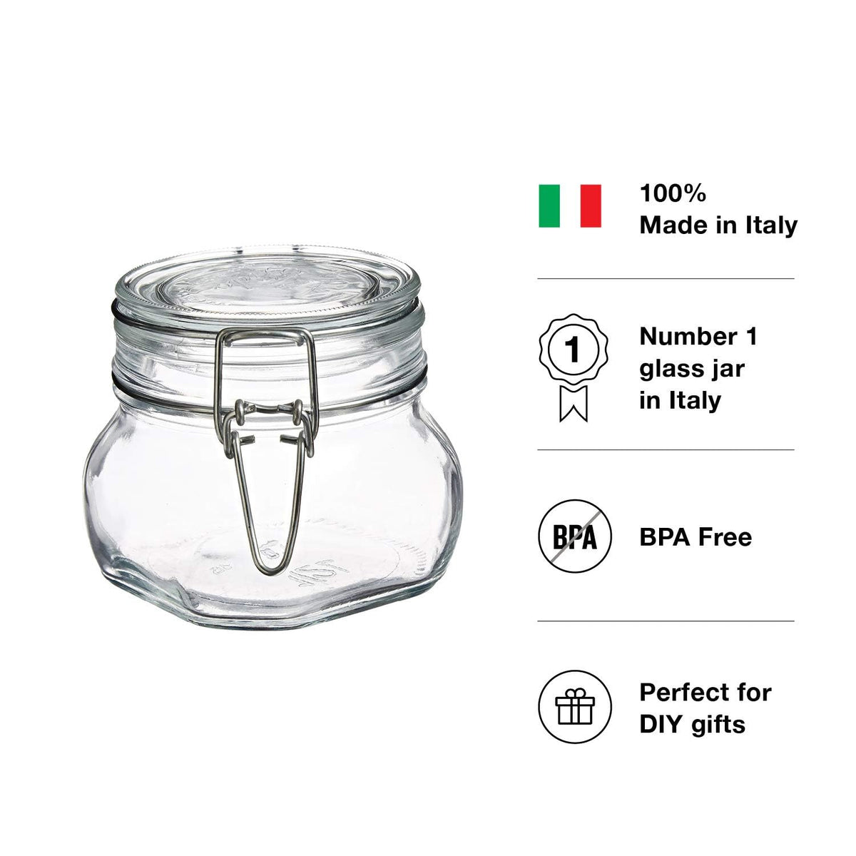Bormioli Rocco Fido jar in dishwasher-safe setup for easy cleaning.