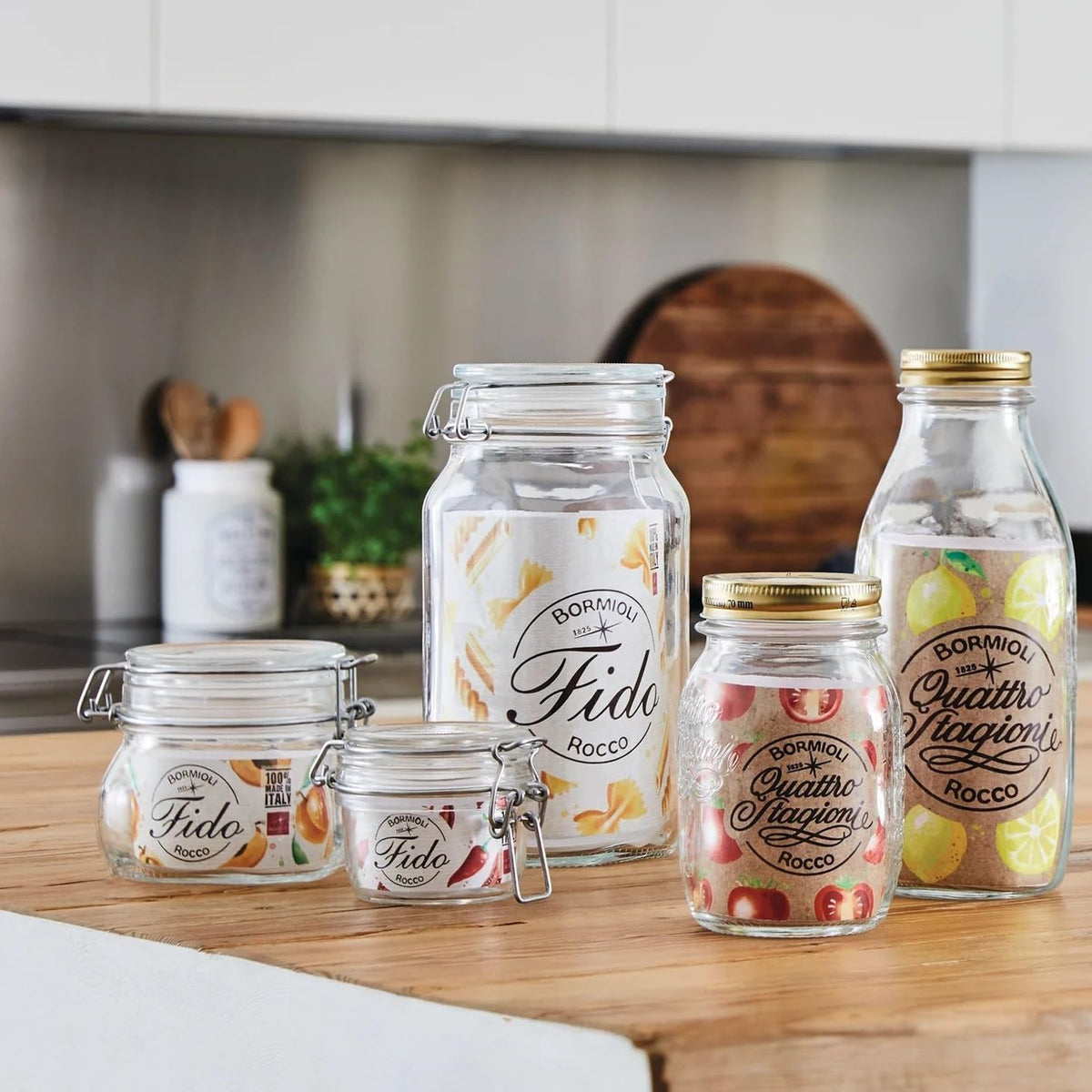 Bormioli Rocco Fido organizer jar for spices or coffee.