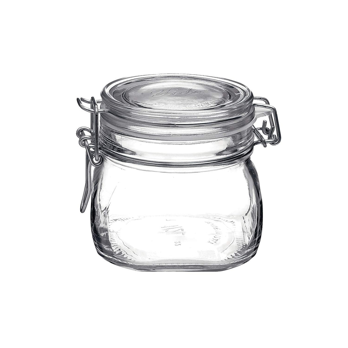 Bormioli Rocco Fido jar with wide mouth and airtight seal for fresh storage.