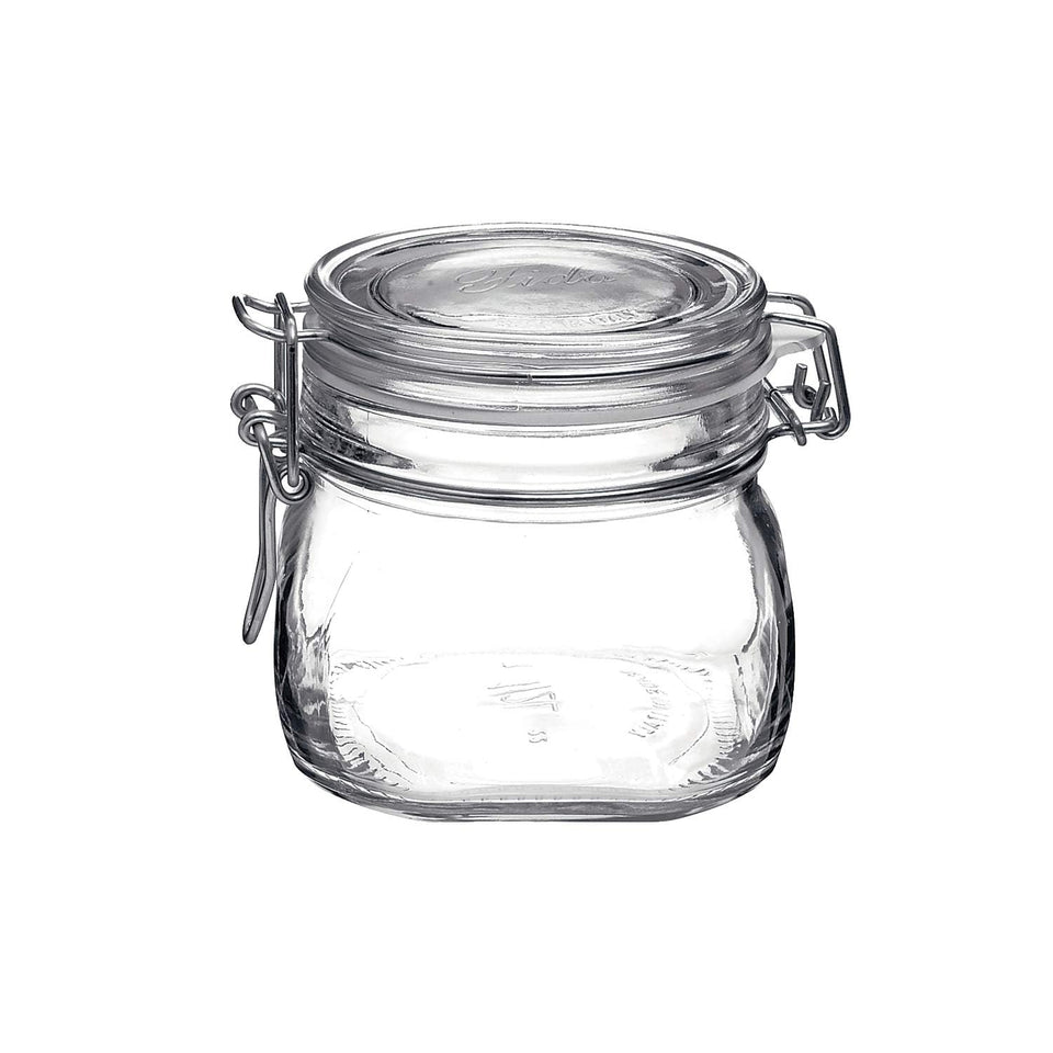 Bormioli Rocco Fido jar with wide mouth and airtight seal for fresh storage.