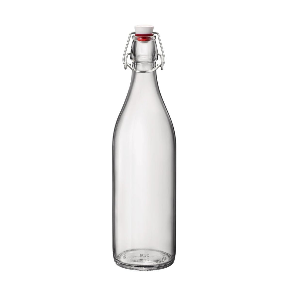 Bormioli Rocco Giara bottle with airtight clamp lid preserves freshness of drinks