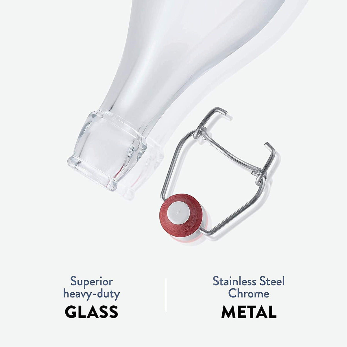 Dishwasher-safe Giara bottle glass body simplifies cleanup after serving.