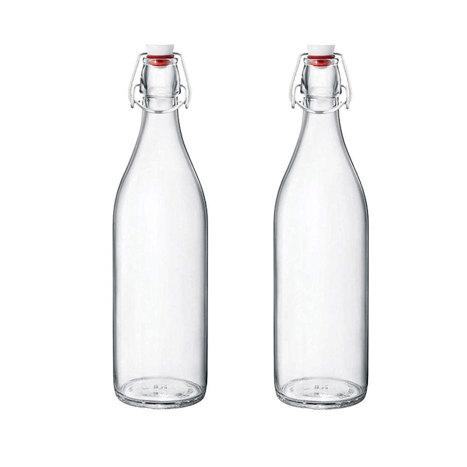 Bormioli Rocco Giara bottle with secure closure for fresh juices.