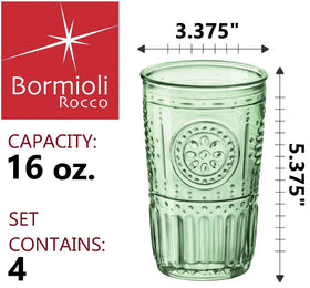 Close-up of the embossed floral pattern on Bormioli Rocco Romantic glass